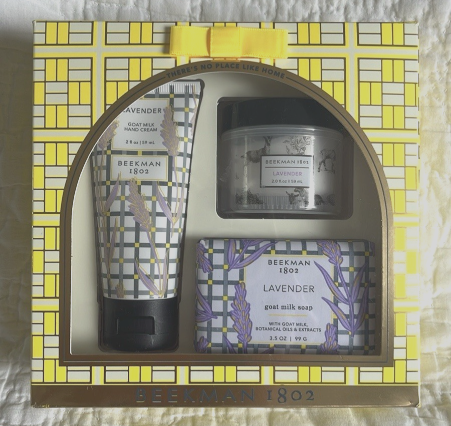 Beekman 1802 Lavender Gift Set with Goat Milk Hand Cream and Whipped Body Bar Soap