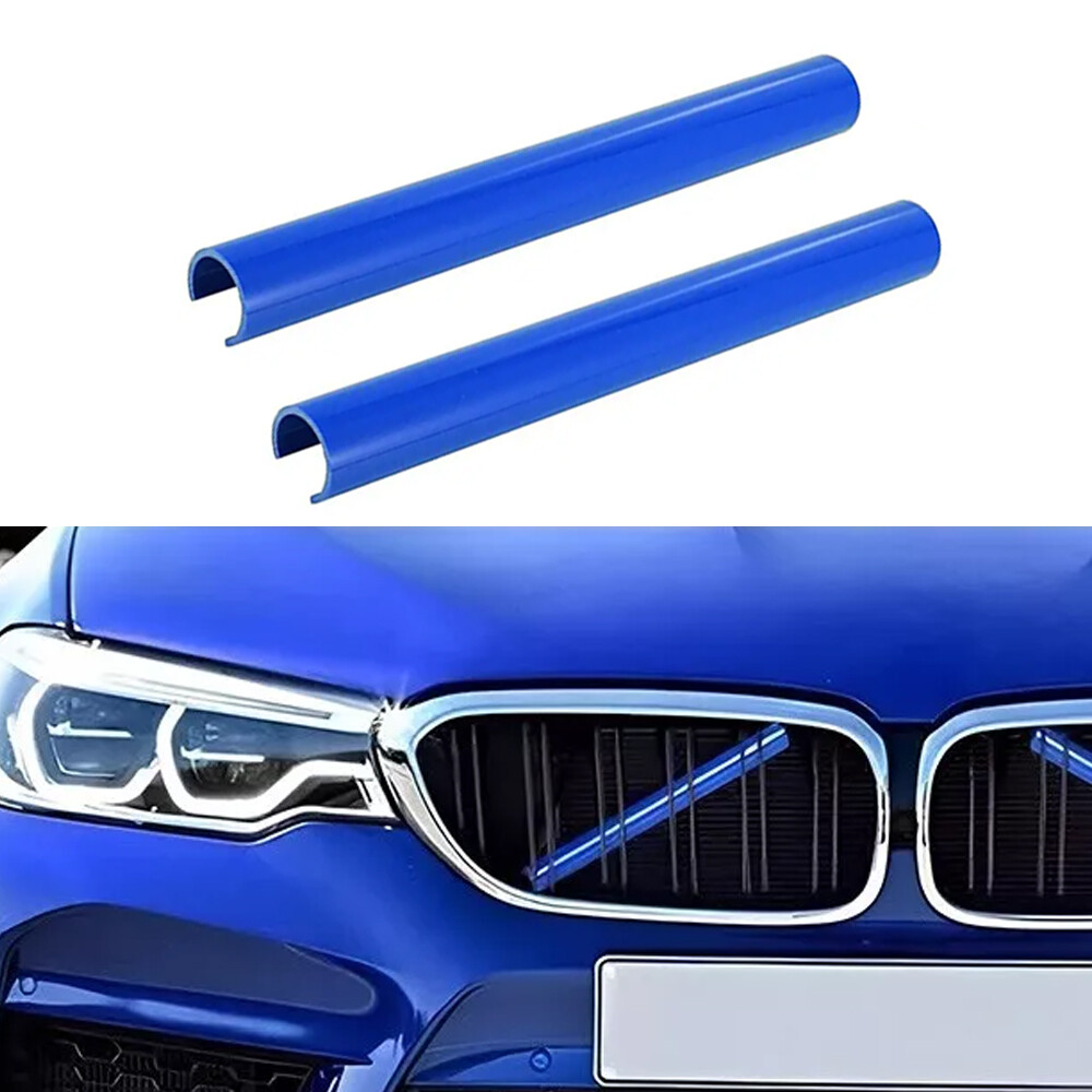 Grill Bar V Brace Grille Trim Strips Cover Blue For BMW F30 F20 1 2 3 4 Series
