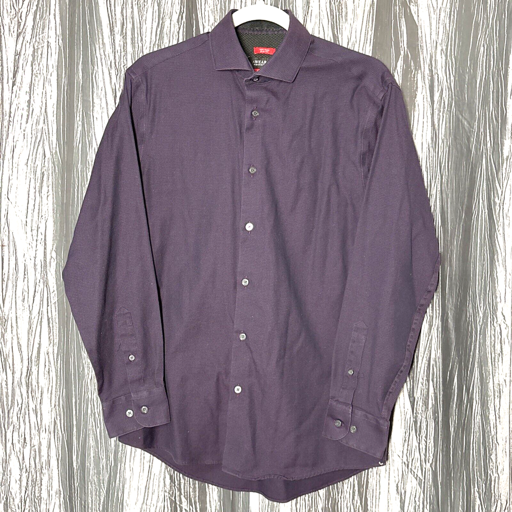 Kenneth Cole Awearness Purple Slim Fit Long Sleeve Button Shirt  16 32/33