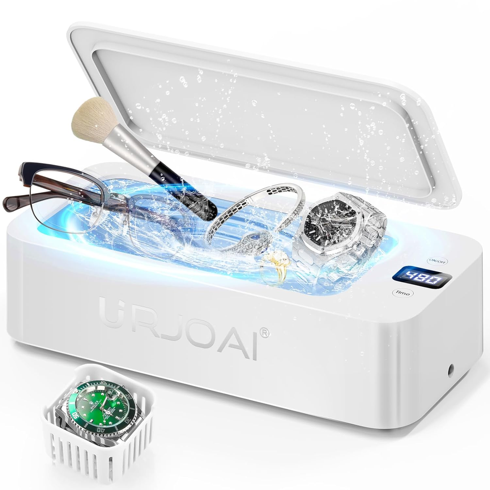 Ultrasonic Jewelry Cleaner Machine 50Khz with 5 Timer Settings for Jewelry Glasses Watches