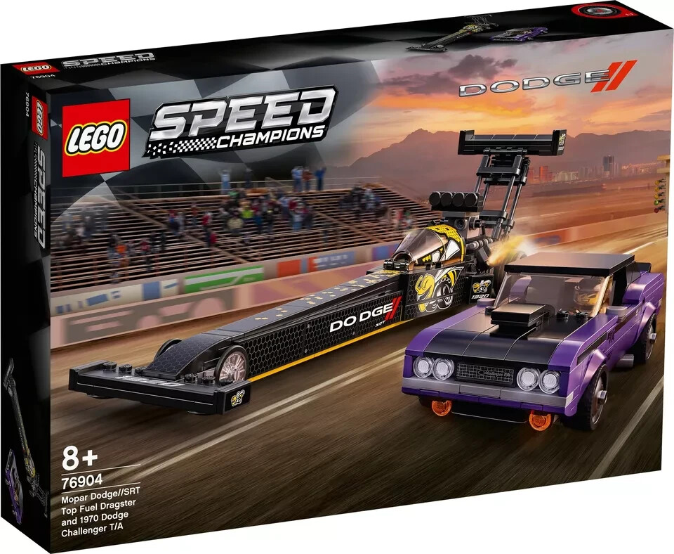 Lego Mopar Dodge SRT Dragster and 1970 Dodge Challenger TA 76904 New Sealed 2021