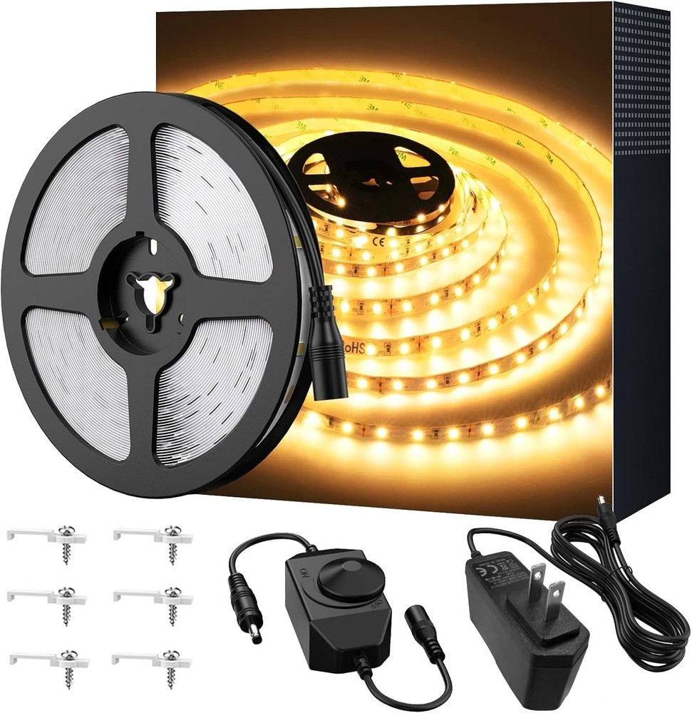Warm LED Strip Lights,Onforu16.4ft Dimmable 16.4FT, White