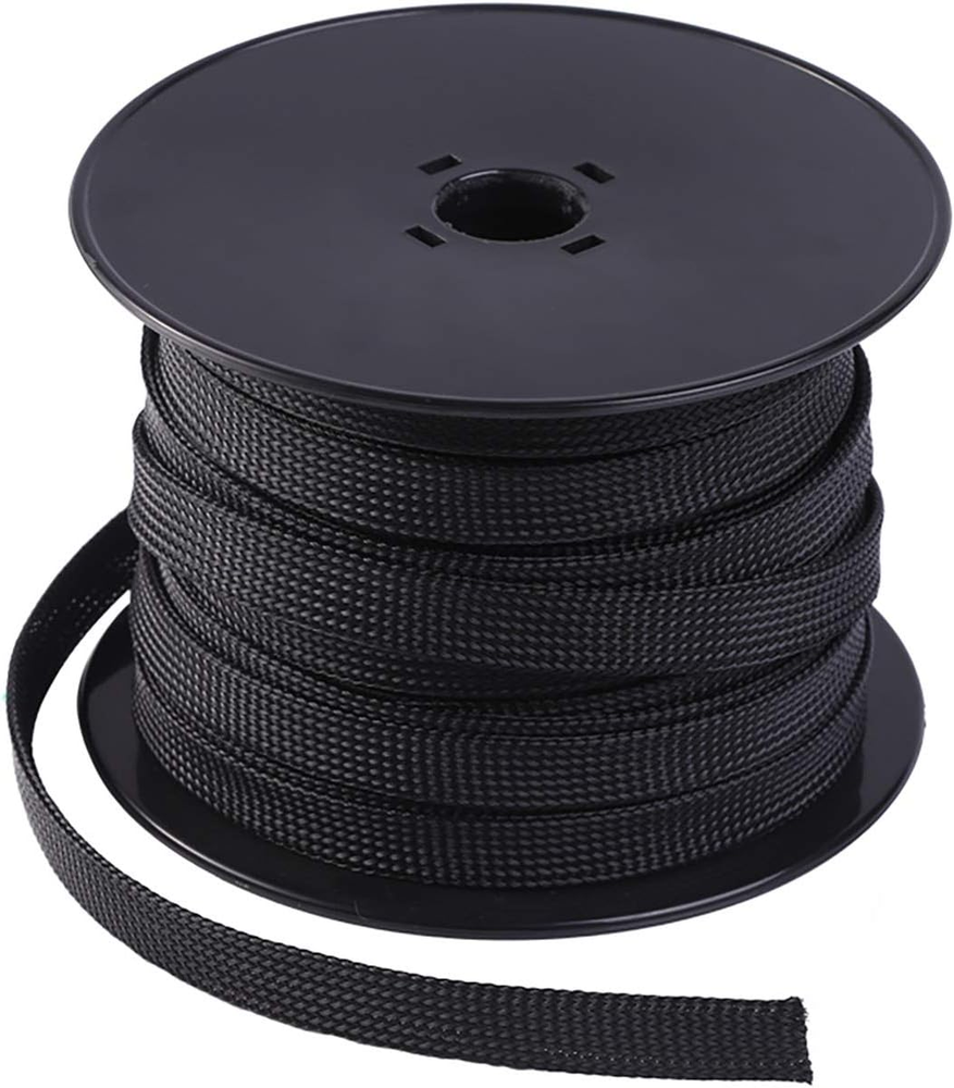 100Ft – 1/4 Inch PET Braided Expandable Cable Sleeve – Wire Sleeving for Audio