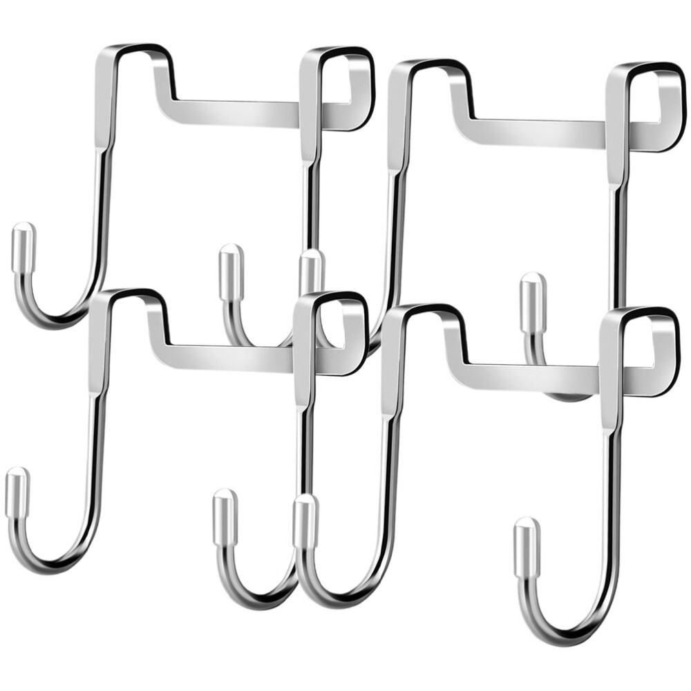 4 Pcs over The Door Hooks Double Bathroom Towel Bar Organizer Hanger