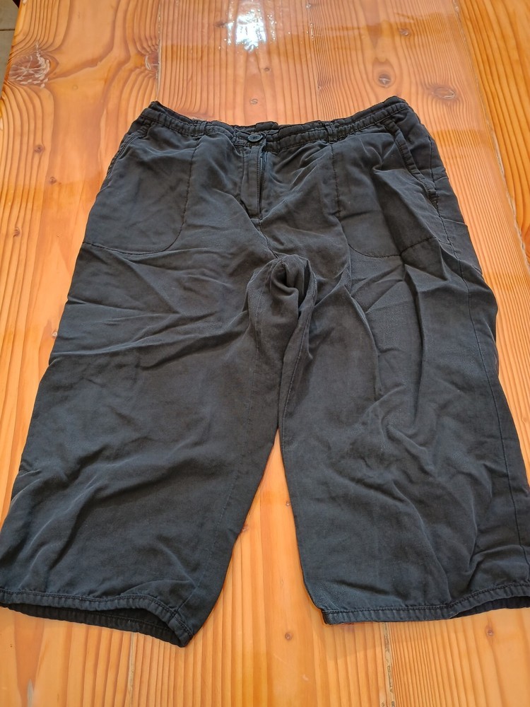 Apostrophe Women's Capri Pants silk linen blend ~ Sz 10 ~ Black