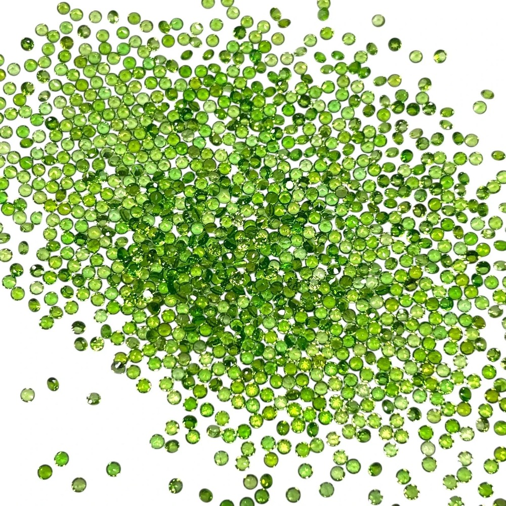 100 Pcs Natural Chrome Diopside 2 mm Round Cut Finest Green Gemstone Lot
