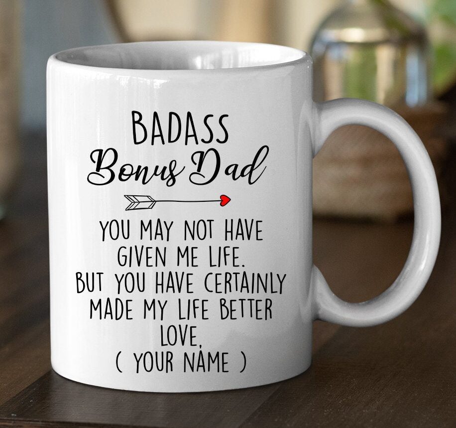Badass Bonus Dad Fathers Day Fathers Day Gift Gift For Dad Funny Coffee Mug