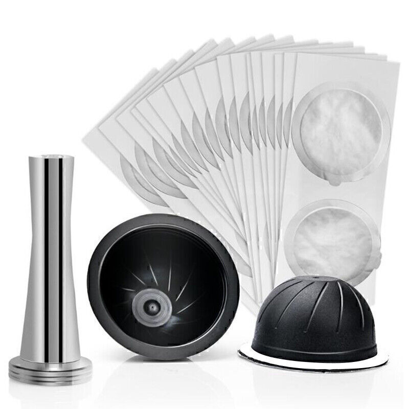 Refillable Coffee Capsules with Foil Tool for Nespresso Vertuo Machines