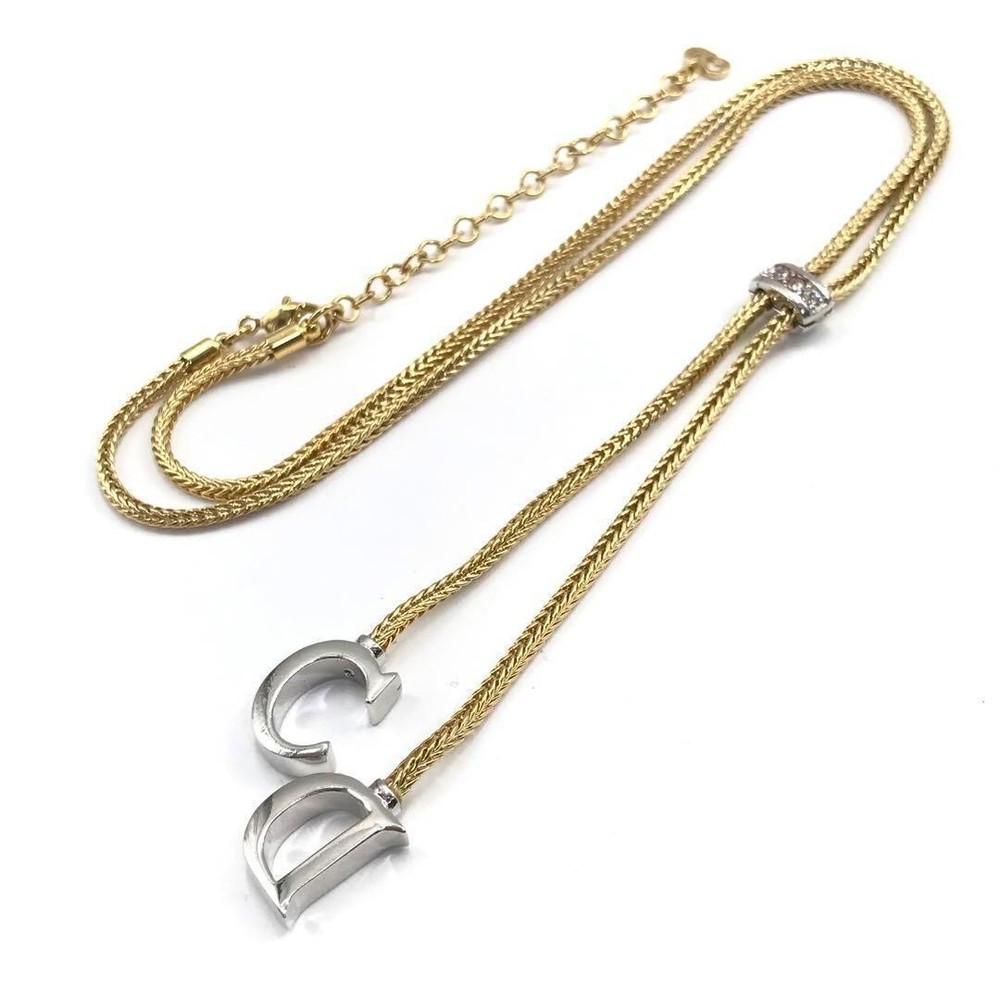 Dior CD Logo Long Chain Necklace in Gold or Silver