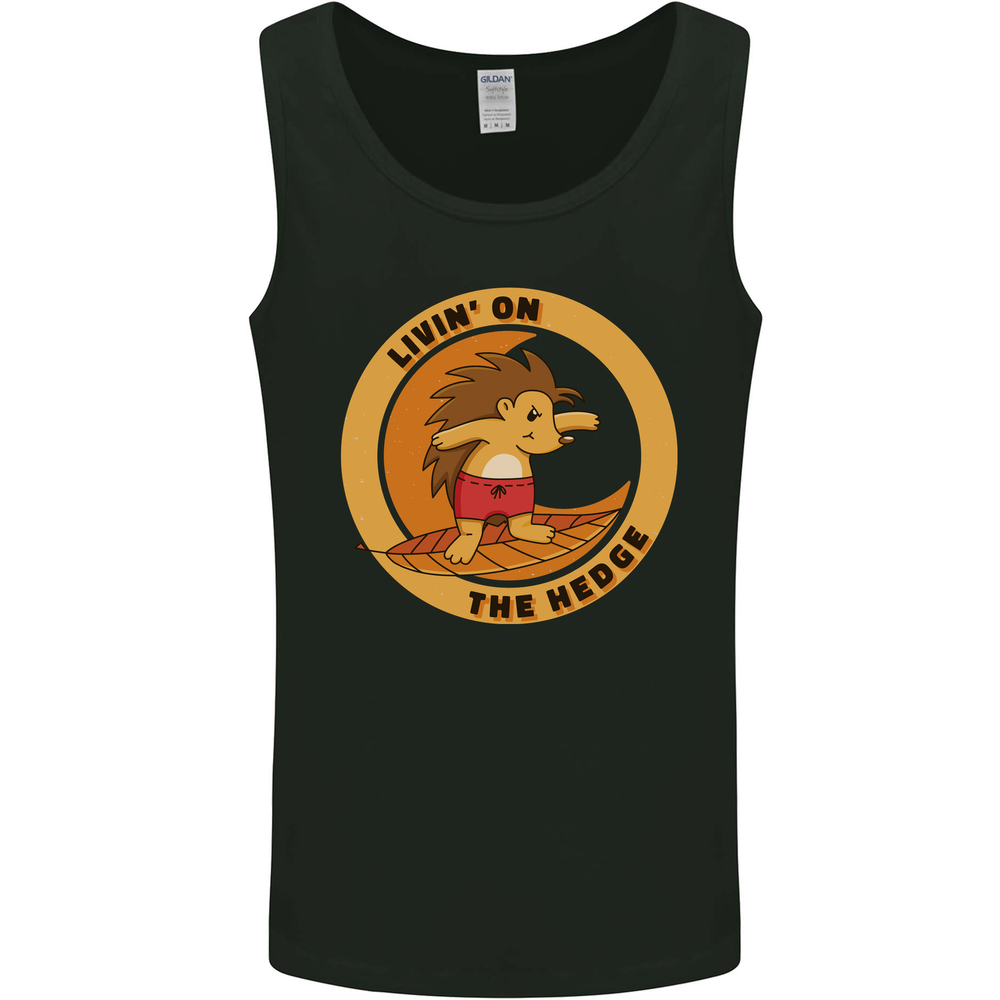 Hedgehog Living on the Hedge Funny Surfing Mens Vest Tank Top