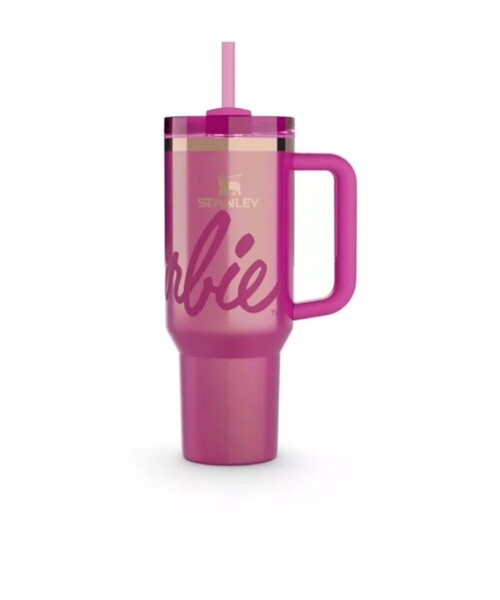 BARBIE 40 oz STANLEY CUP Pink Glitter Flowstate Quencher Tumbler LIMITED EDITION