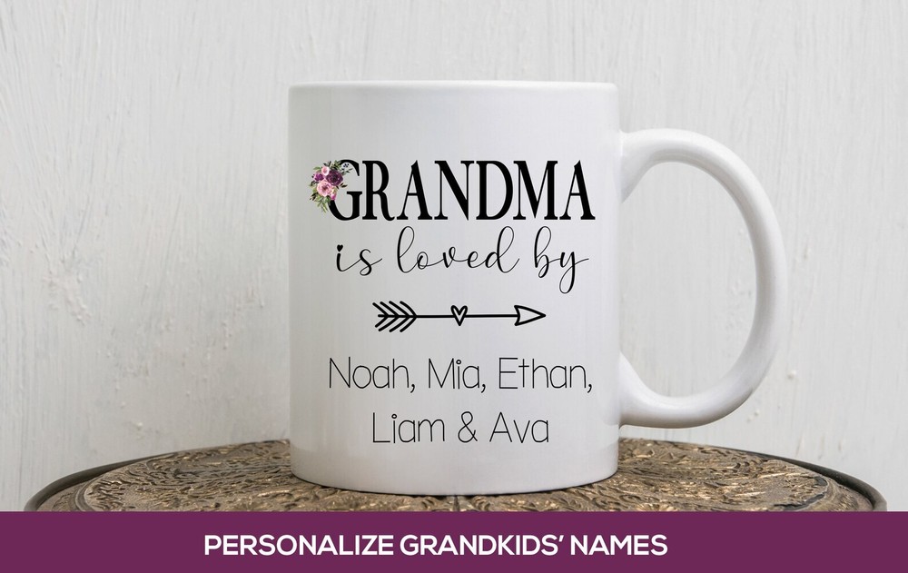 Personalized Grandma Coffee Mug with Grandkids Names for Mother's Day