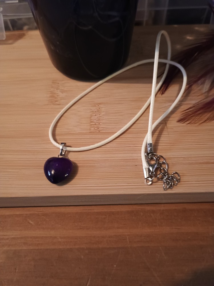 Heart Gemstone Dangle Drop Choker Necklace