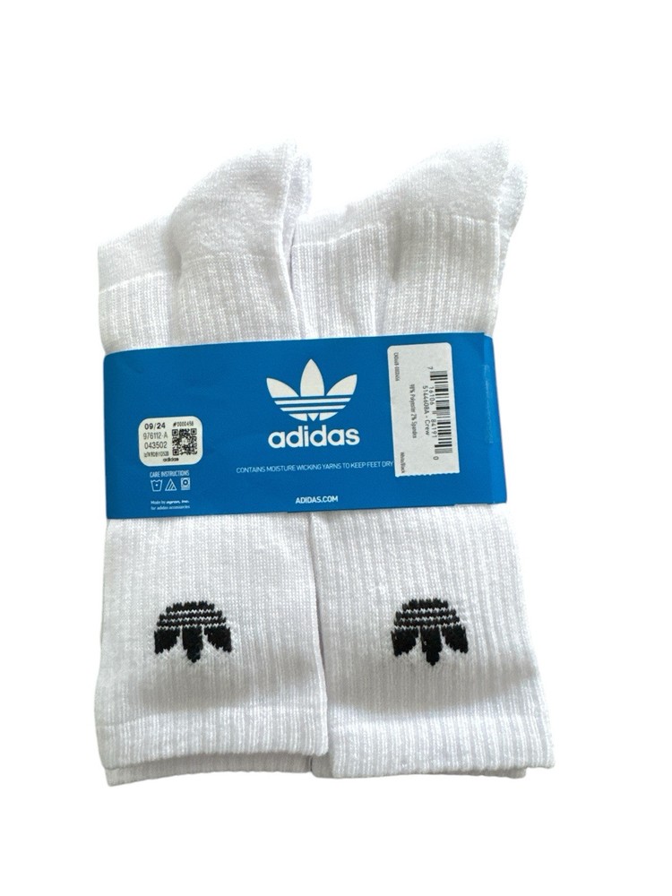 Adidas Originals Trefoil Crew Socks - 6-Pair Pack in White