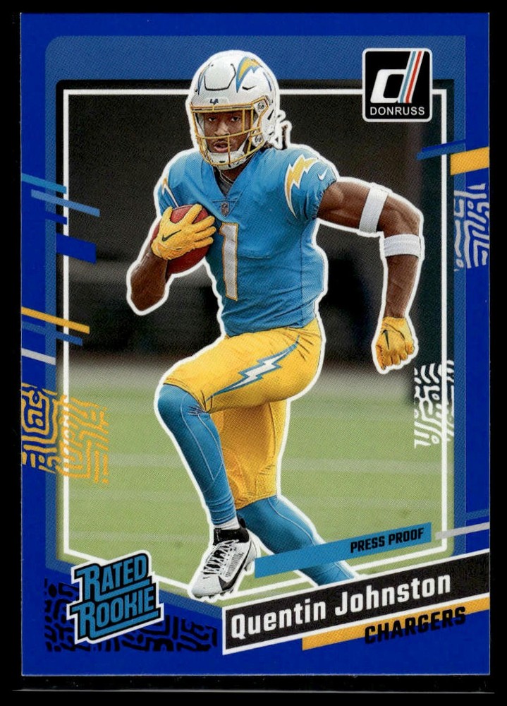2023 Donruss #353 Quentin Johnston Press Proof Blue Rated Rookie