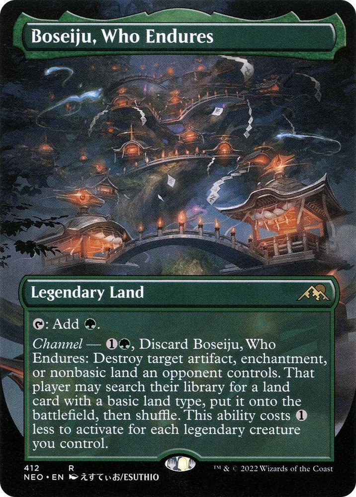 Borderless Foil Boseiju, Who Endures from Kamigawa: Neon Dynasty