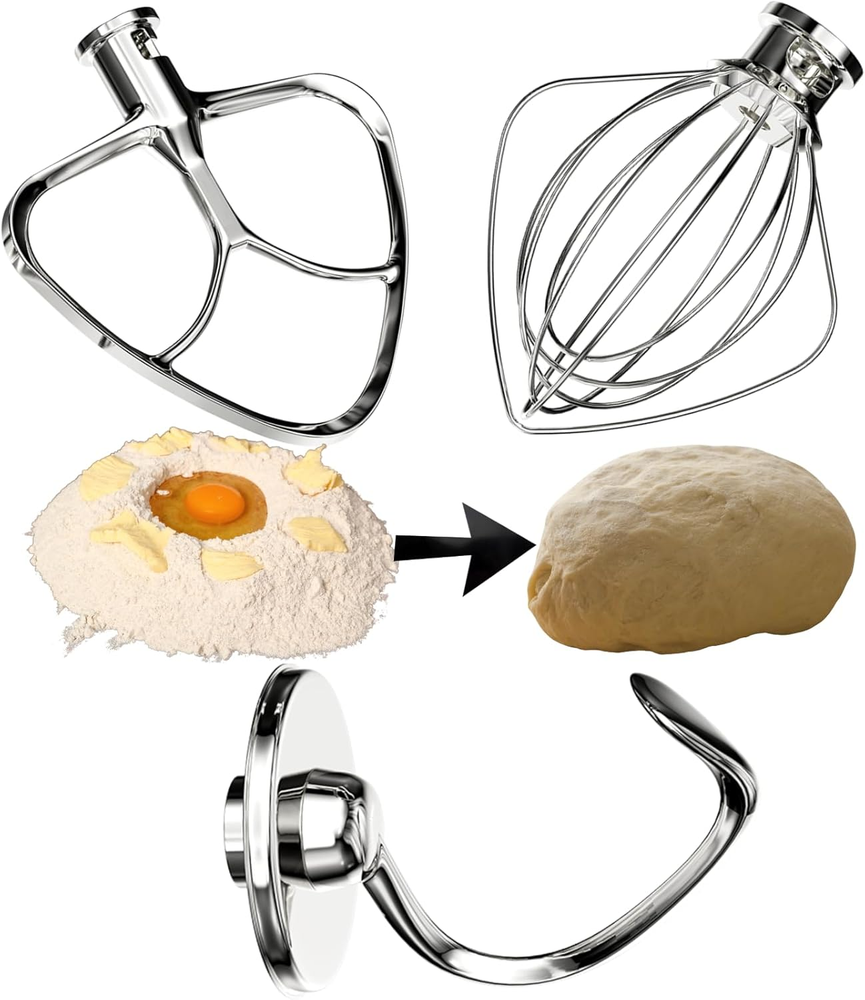 IAGREEA Stainless Steel 3 Pieces for Kitchenaid Classic Attachments 4.5-5QT Til