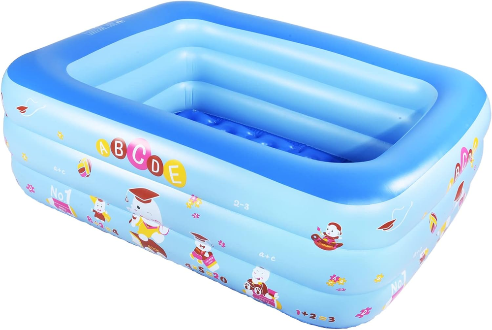 Inflatable 59x43x17 Indoor Outdoor Kids Pool for Summer Fun Swimming