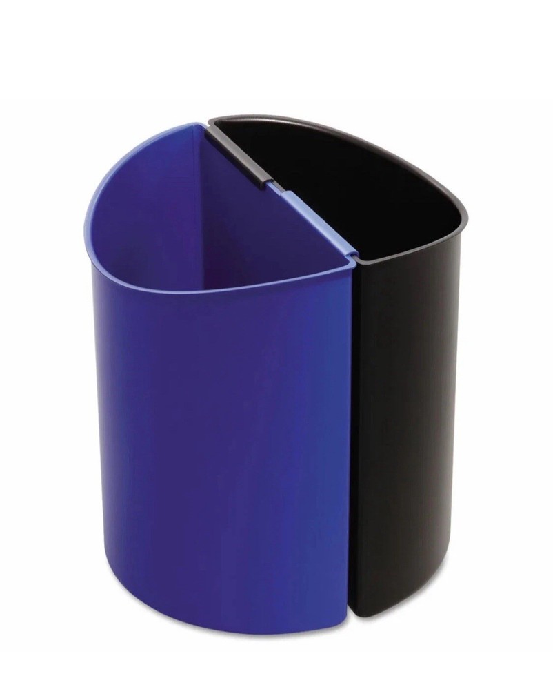Safco Desk-Side Recycling Receptacle 7gal Black and Blue 9928BB