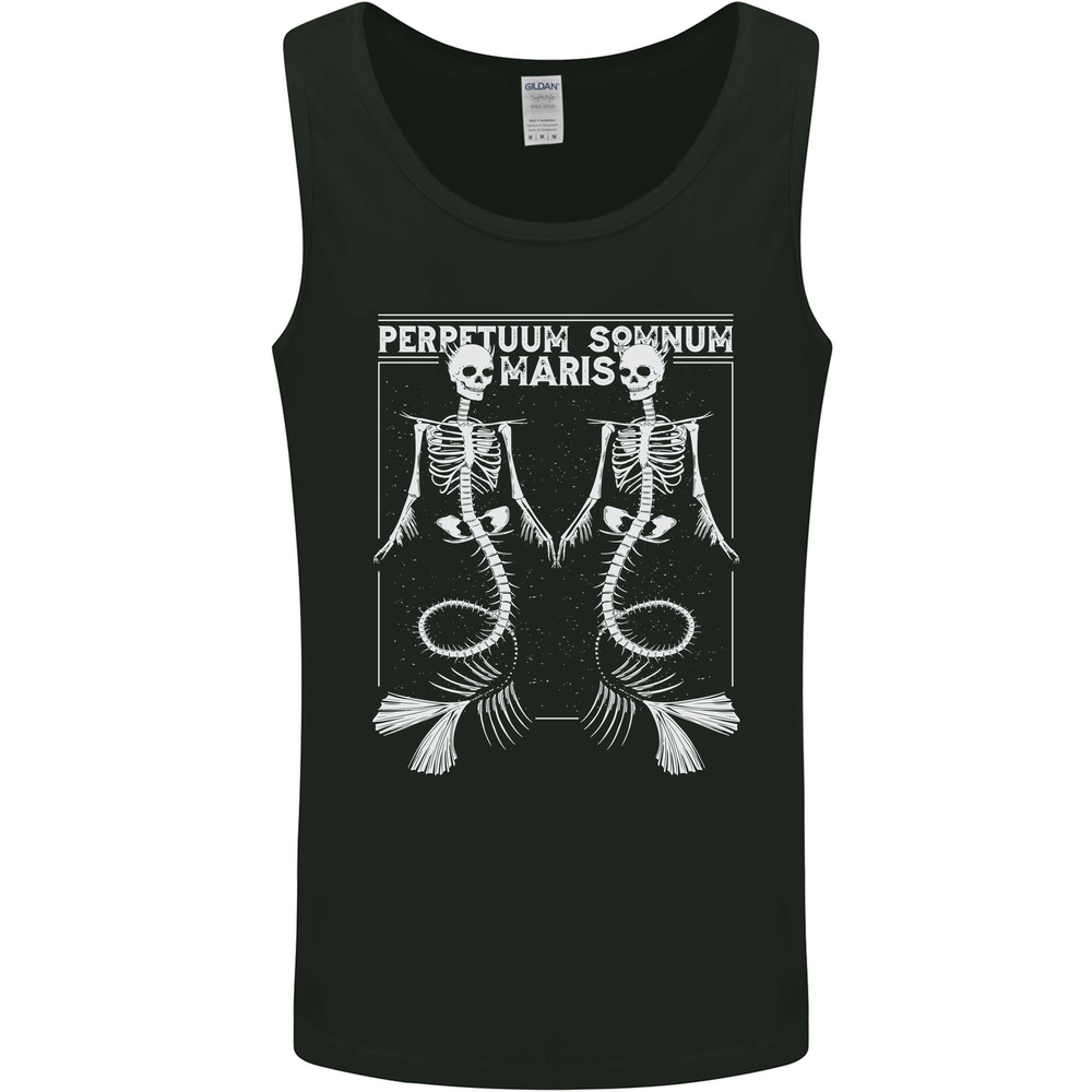 Skeleton Mermaids Eternal Sleep of the Sea Skulls Mens Vest Tank Top