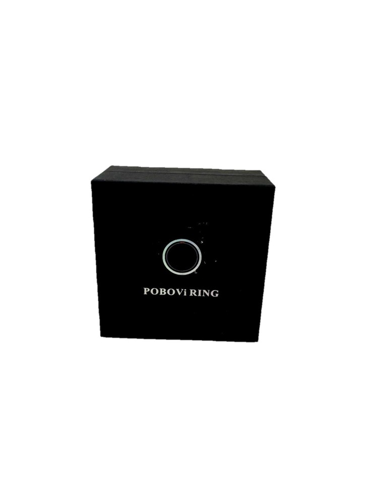 Pobovi Smart Ring with Wireless Charging Case, 6-Day Battery in Black Size 11