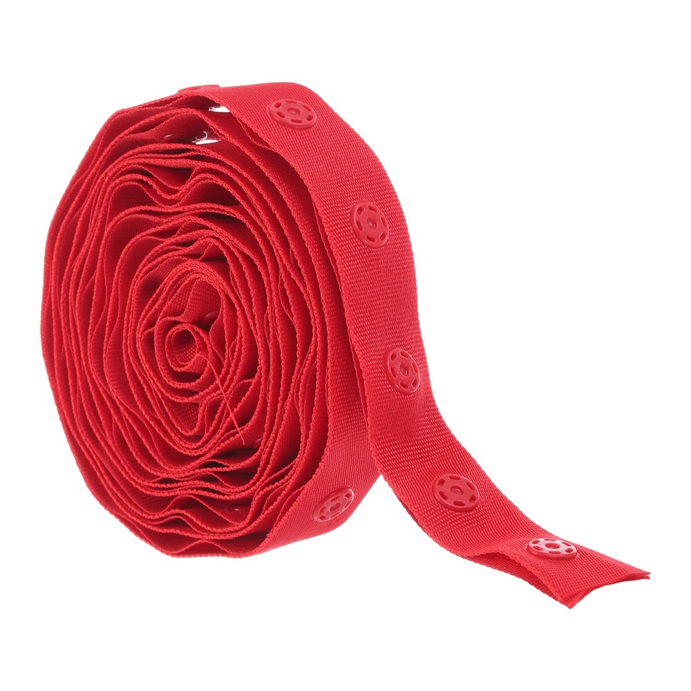 2 Yard 18mm Cotton Snap Button Tape Fastener Trim in Red