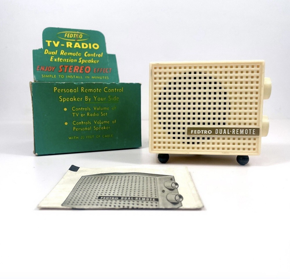 Vintage Fedtro TV Radio Remote Extension Speaker with Original Box  