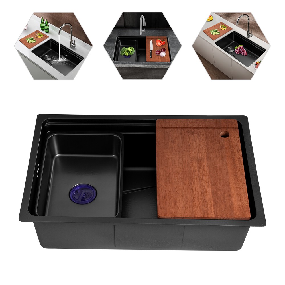 Stainless Steel Double Basin Kitchen Sink with Chopping Board