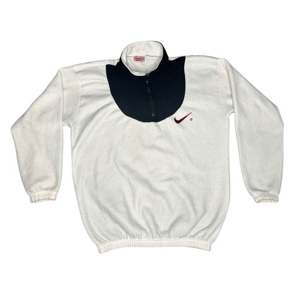 Vintage 90s Nike Swoosh Fleece Quarter Zip Jacket Size M