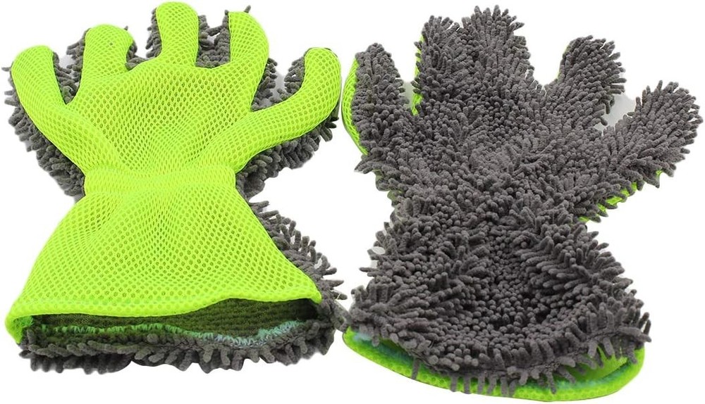 2-Pack Car Wash Mitt Scratch Free, 5-Finger Microfiber Wash Mitts, Car Interior