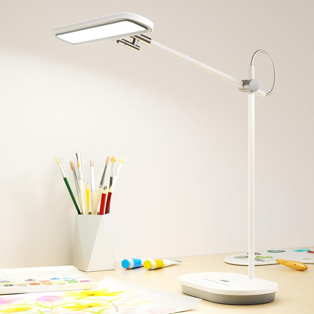 High-CRI 98 LED Desk Lamp for Eye Care - Bright White Light