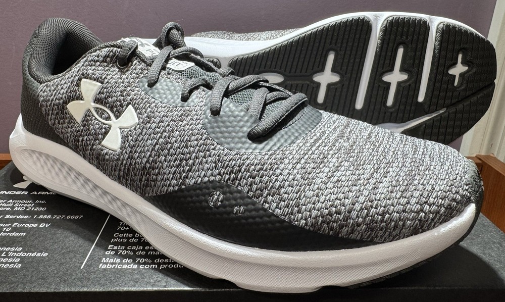 Under Armour Charged Pursuit 3 Running Shoes Size 10 in Jet Grey White