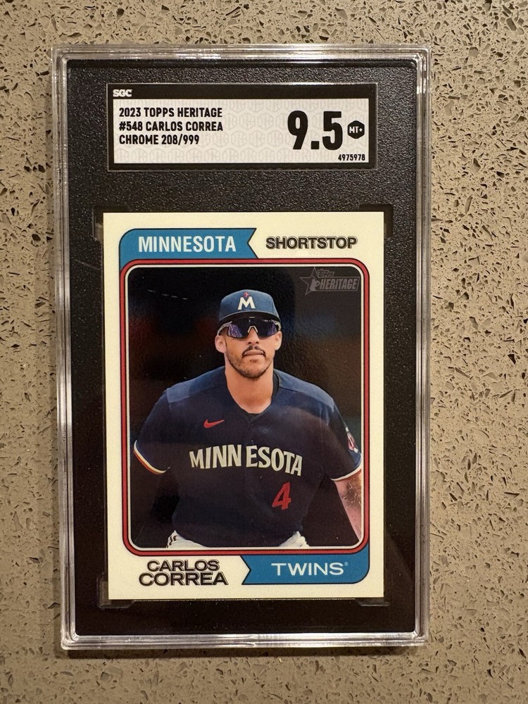2023 Topps Heritage High Number Chrome Carlos Correa #548 /999