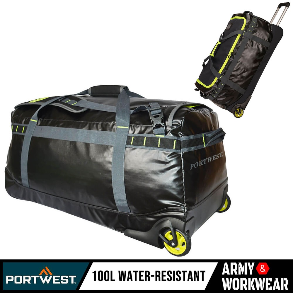 PW3 100L Water-resistant Duffle Trolley Bag Telescopic Handle Weather resistant