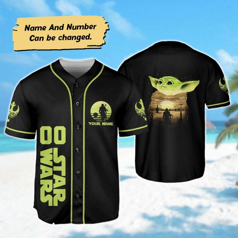 Custom Baby Yoda Baseball Jersey, Yoda Basketball Shirt, Star Wars Jersey Team