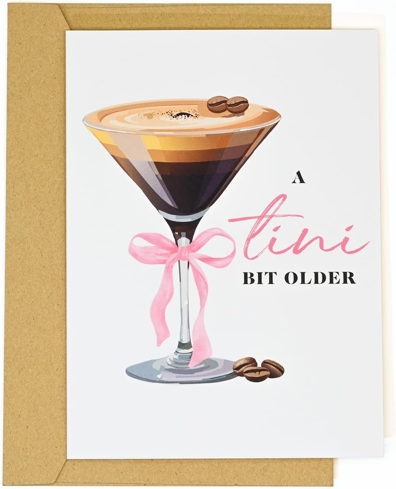 Espresso Martini Birthday Card Funny Coffee Cocktail Greeting for Women