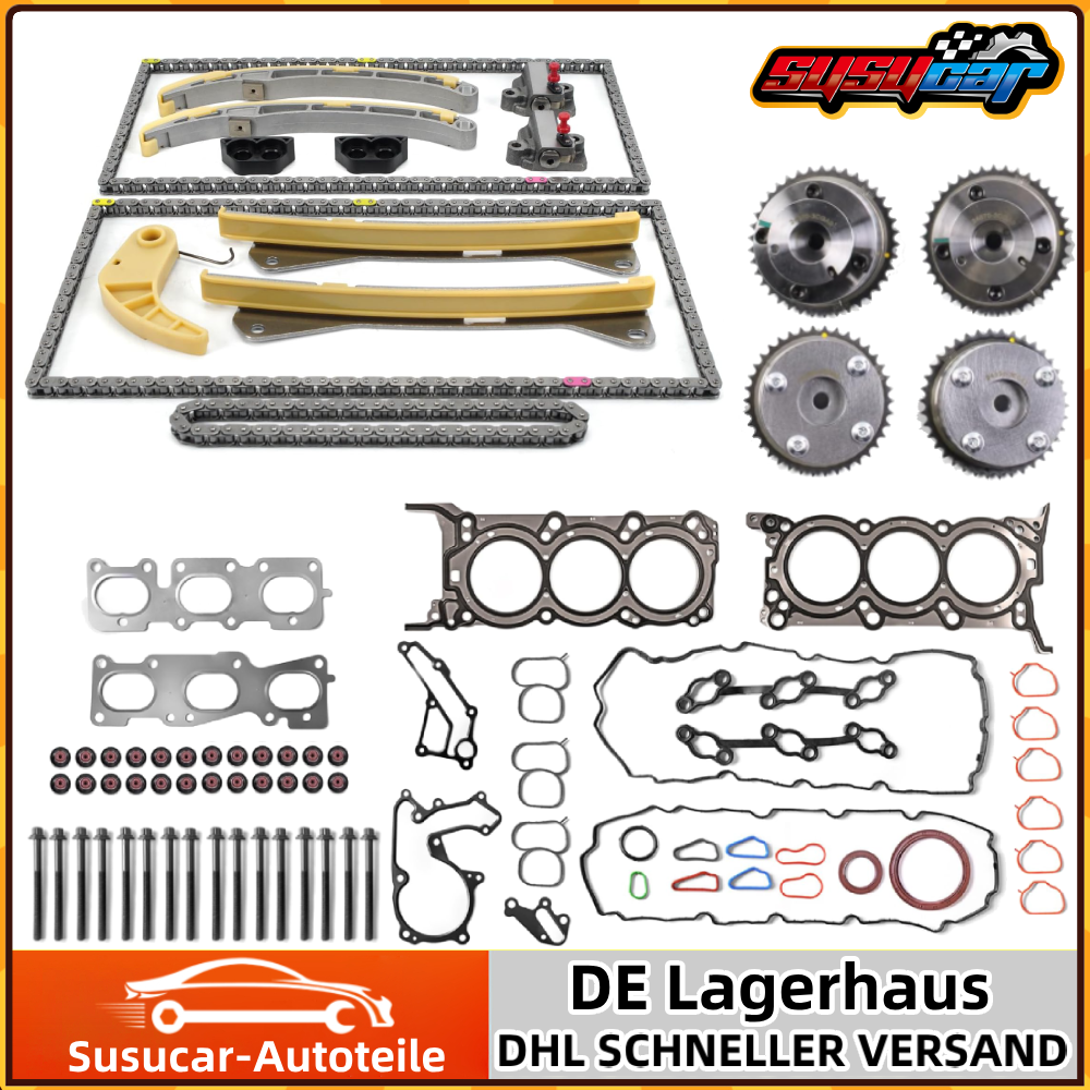 2010-2020 Hyundai Kia 3.3L Timing Chain VVT Gears Kit with Head Gasket Bolt Set