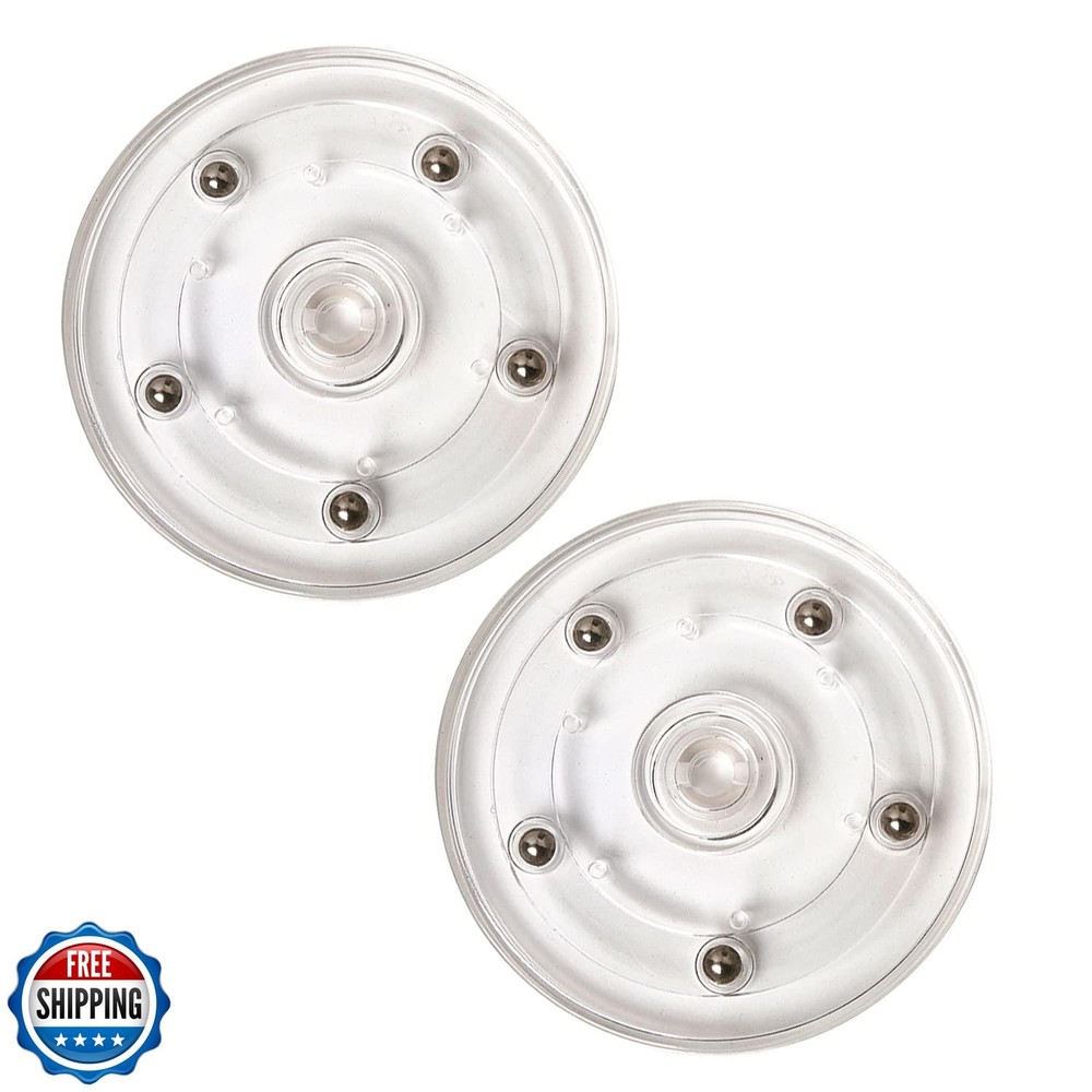 2 Pack 4 Inch Acrylic Lazy Susan Turntable with Ball Bearings for Spices