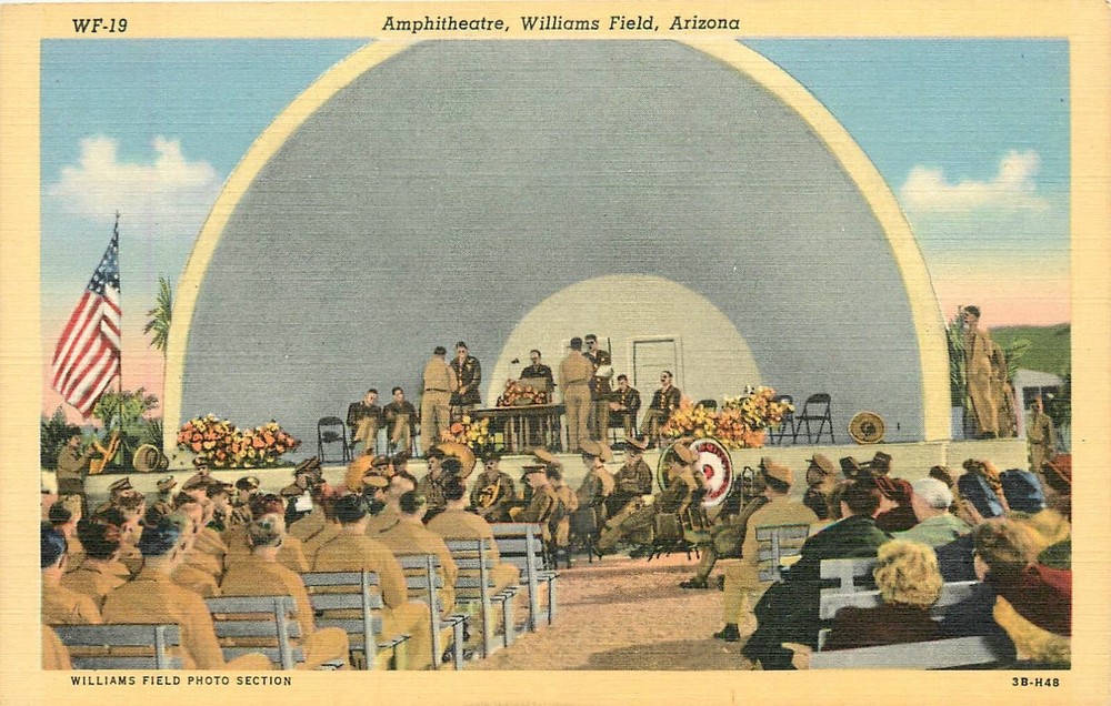 1940s Williams Field Military Base Amphitheater Postcard Mesa Arizona 25-1678