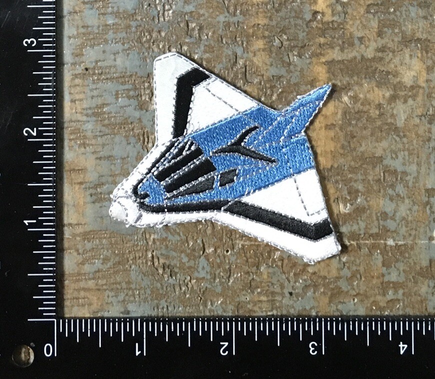 Vintage Blue and Black Aircraft Aviation Plane Embroidered Iron-On Patch