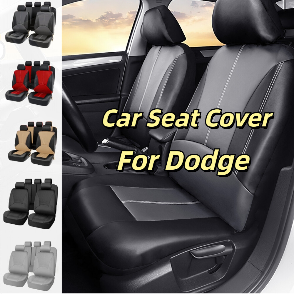 Luxury PU Leather 5-Seat Car Seat Covers Full Set for Dodge Front Rear Cushion