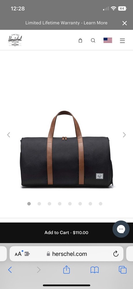 Herschel Supply Co Brand Duffle Bag Black