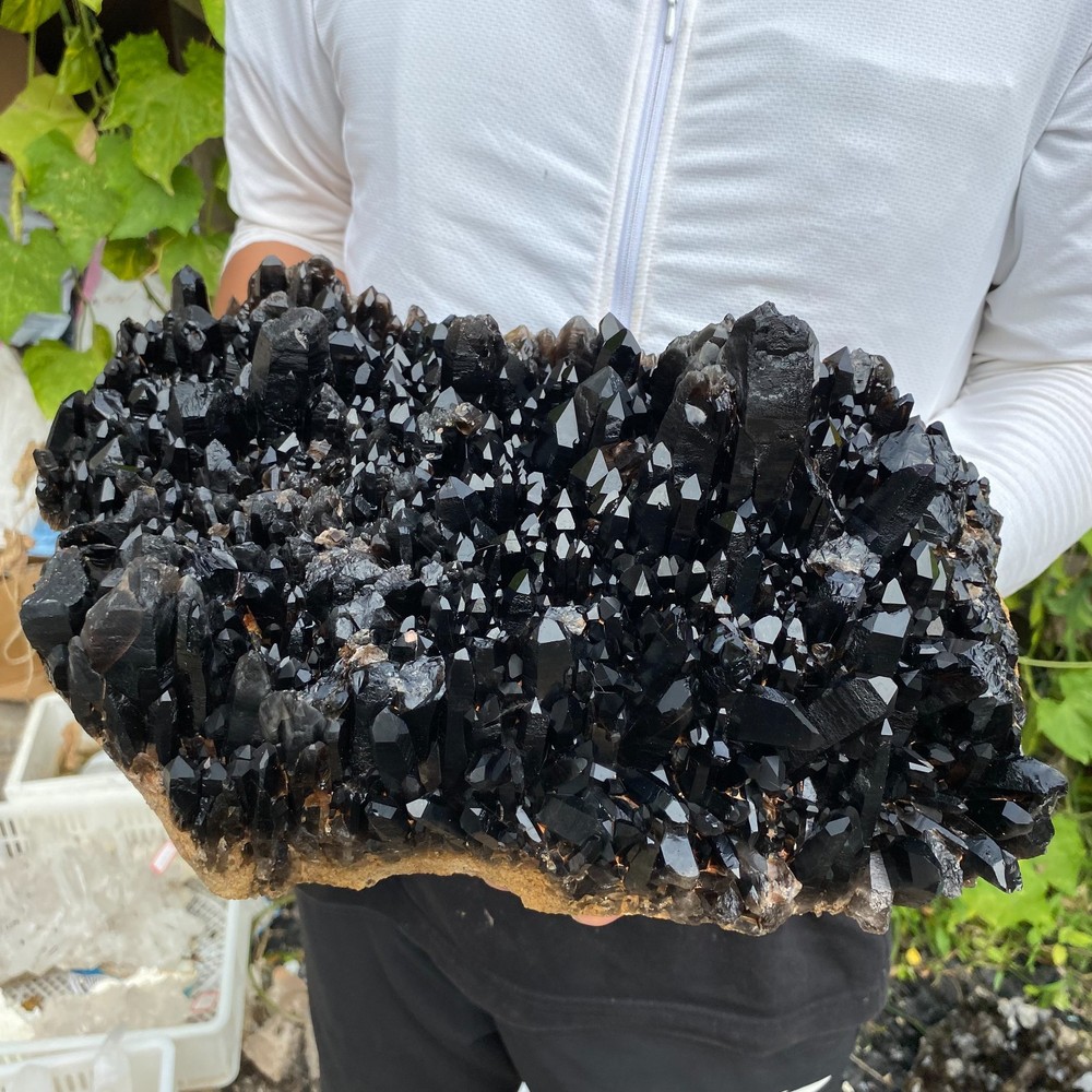18.5lb Natural Black Smoky Quartz Crystal Cluster Specimen healing