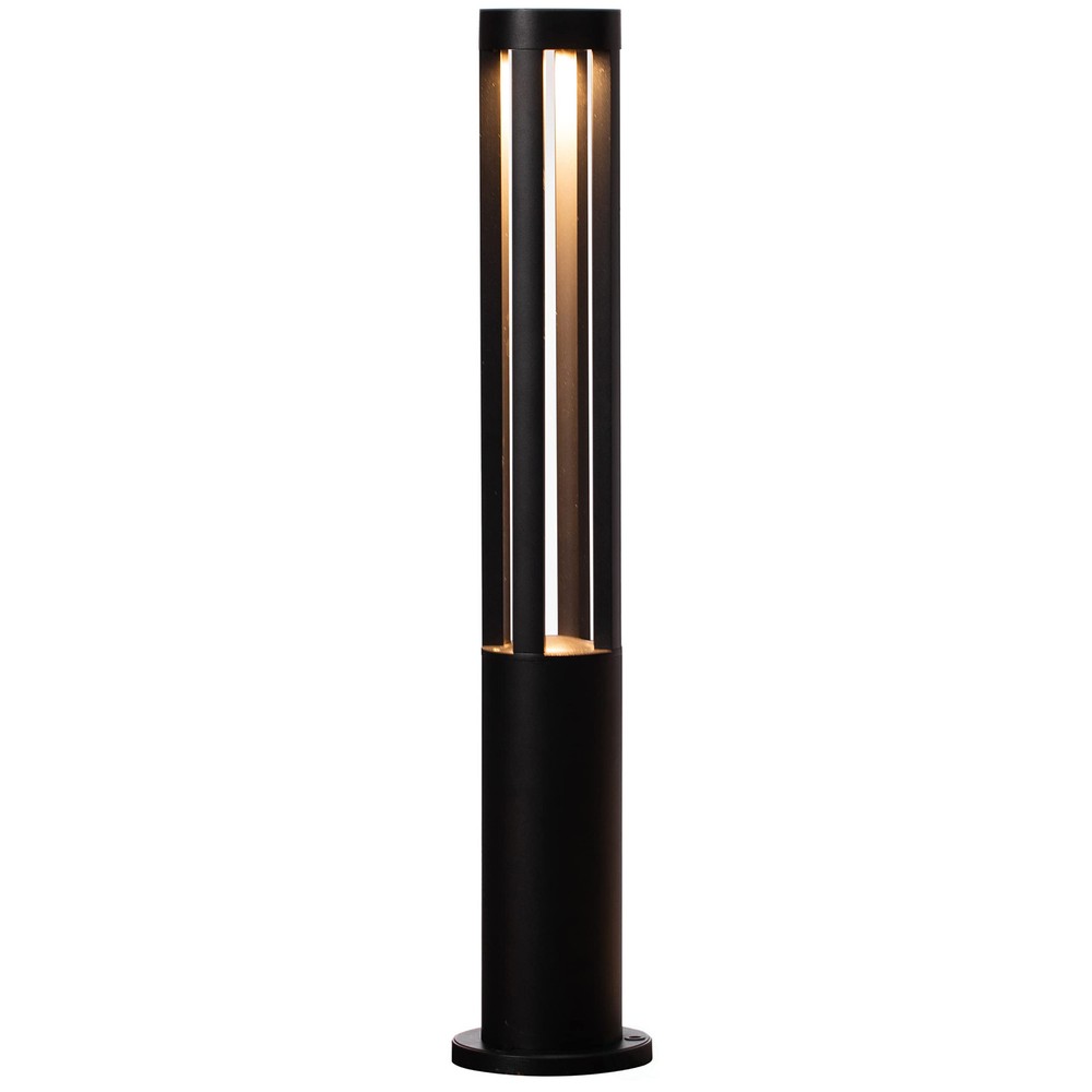 Round Black LED Aluminum Garden Bollard Light for Outdoor Decoration