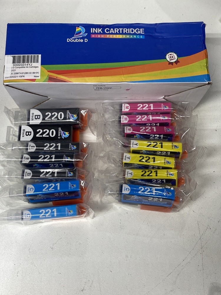 Double D 14-Pack PGI220 CLI221 Ink for Canon Pixma Printers Black Cyan Magenta Yellow  -image