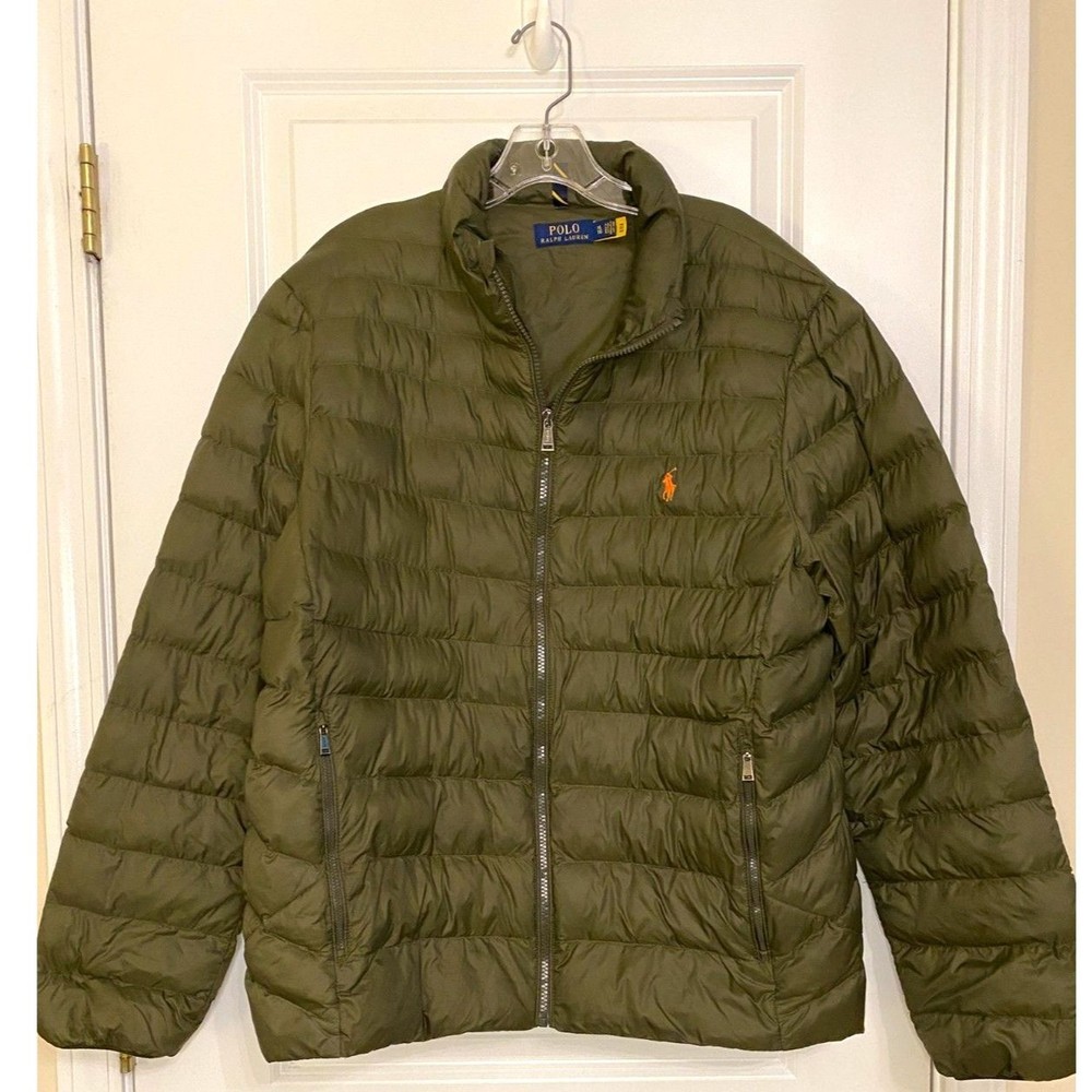 Men Ralph Lauren Olive Green Colden Packable Jacket