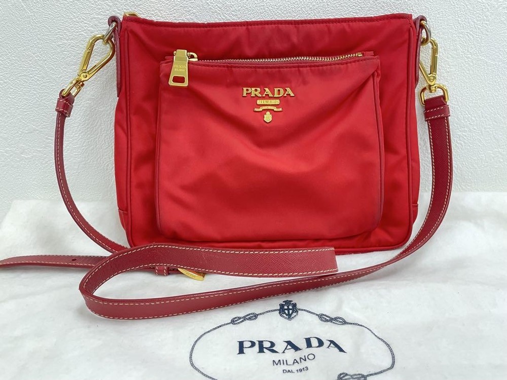 Prada nylon shoulder bag pouch BT0693 excellent condition imported from Japan