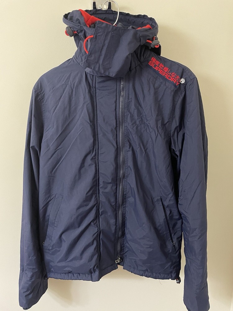 Superdry Original Windcheater Fleece Lined Three Zip Jacket Size Small