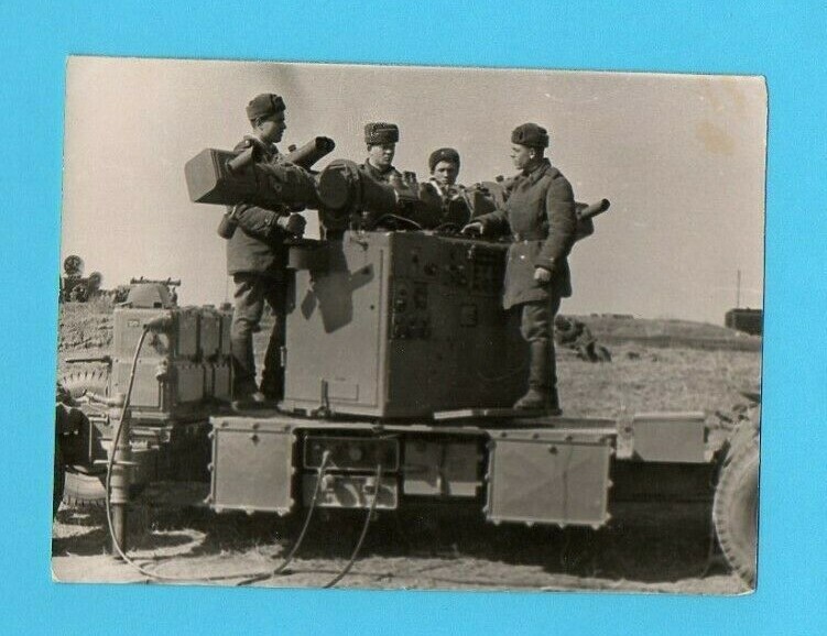 Vintage USSR Red Army Soldier Group Military Exercise Equipment Photo  