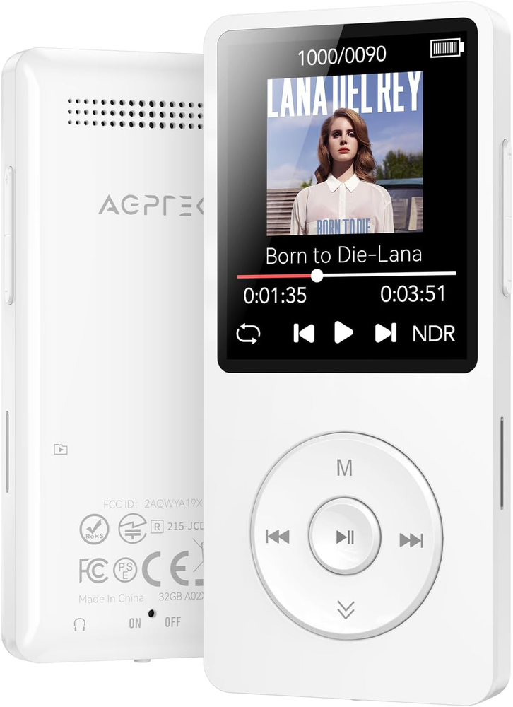 AGPTEK A02 MP3 Player with Bluetooth 5.3, 1.8 Inch Screen Portable Music Player